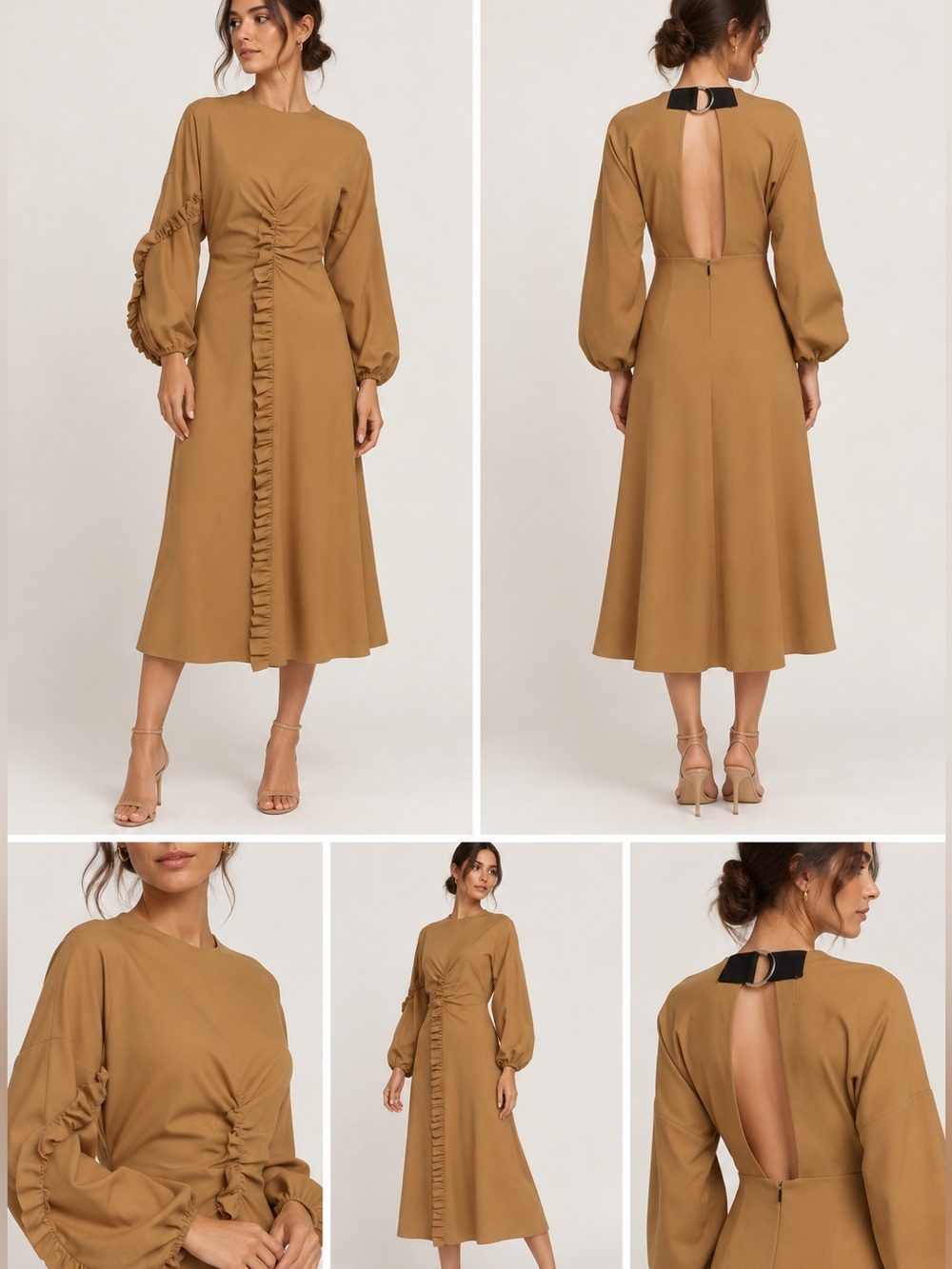 Tibi Ruffle Open Back Dress - Picture 2 of 12